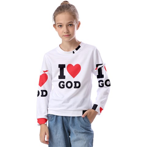 I Love God Kids  Long Sleeve Tee With Frill  by ilovewhateva