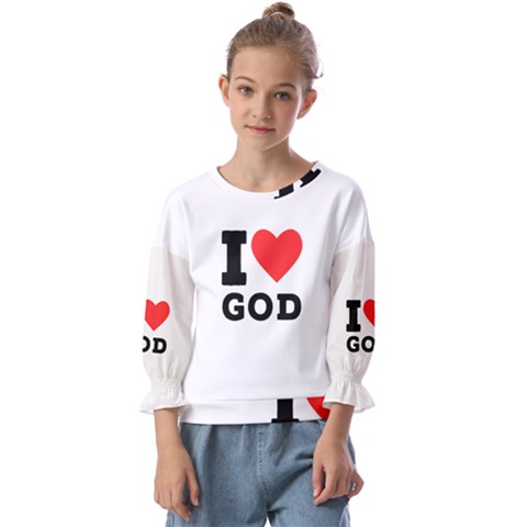 I Love God Kids  Cuff Sleeve Top by ilovewhateva