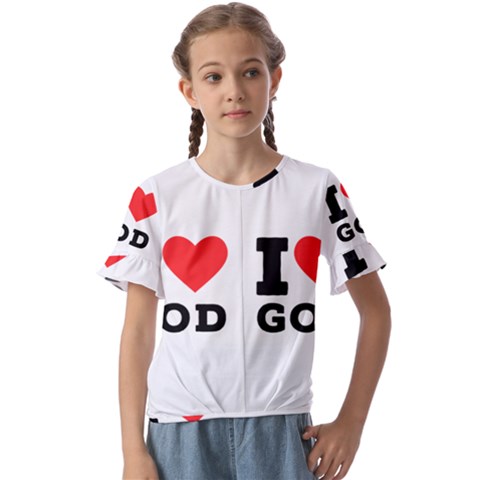 I Love God Kids  Cuff Sleeve Scrunch Bottom Tee by ilovewhateva