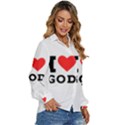 I love god Women s Long Sleeve Button Down Shirt View3