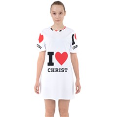 I Love Christ Sixties Short Sleeve Mini Dress by ilovewhateva