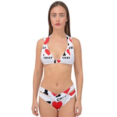 I Love Christ Double Strap Halter Bikini Set by ilovewhateva