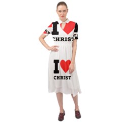 I Love Christ Keyhole Neckline Chiffon Dress by ilovewhateva