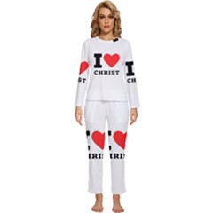 I Love Christ Womens  Long Sleeve Lightweight Pajamas Set