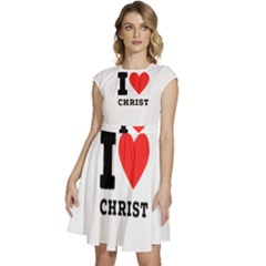 I Love Christ Cap Sleeve High Waist Dress