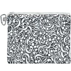 Question Mark Typographic Motif Random Pattern Canvas Cosmetic Bag (xxxl)