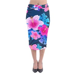 5424430 Velvet Midi Pencil Skirt