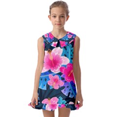 5424430 Kids  Pilgrim Collar Ruffle Hem Dress