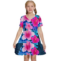 5424430 Kids  Short Sleeve Tiered Mini Dress