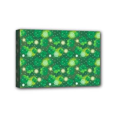 Leaf Clover Star Glitter Seamless Mini Canvas 6  X 4  (stretched) by Pakemis