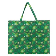 Leaf Clover Star Glitter Seamless Zipper Large Tote Bag by Pakemis