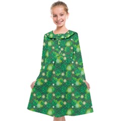 Leaf Clover Star Glitter Seamless Kids  Midi Sailor Dress by Pakemis