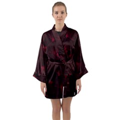 Folding Fan Seamless Pattern Long Sleeve Satin Kimono by Pakemis