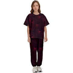 Folding Fan Seamless Pattern Kids  Tee And Pants Sports Set