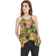 Fruits Star Blueberry Cherry Leaf Flowy Camisole Tank Top by Pakemis