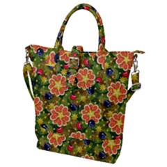 Fruits Star Blueberry Cherry Leaf Buckle Top Tote Bag by Pakemis