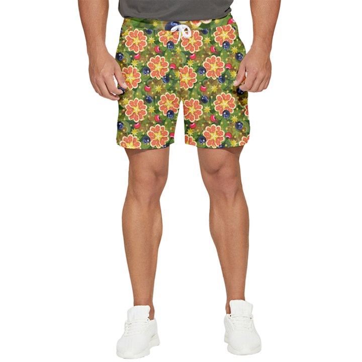 Fruits Star Blueberry Cherry Leaf Men s Runner Shorts