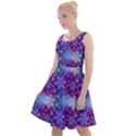 Snow White Blue Purple Tulip Knee Length Skater Dress View1