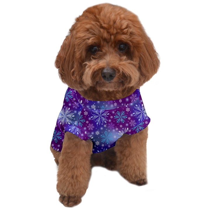 Snow White Blue Purple Tulip Dog T-Shirt