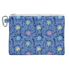 Floral Asia Seamless Pattern Blue Canvas Cosmetic Bag (xl) by Pakemis