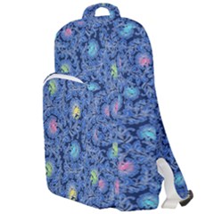 Floral Asia Seamless Pattern Blue Double Compartment Backpack by Pakemis