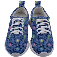 Floral Asia Seamless Pattern Blue Kids Athletic Shoes by Pakemis