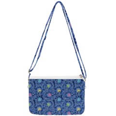 Floral Asia Seamless Pattern Blue Double Gusset Crossbody Bag by Pakemis