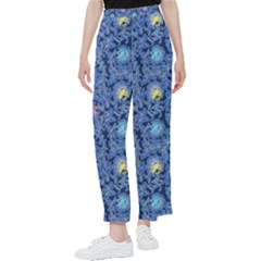 Floral Asia Seamless Pattern Blue Women s Pants  by Pakemis