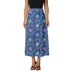 Floral Asia Seamless Pattern Blue Classic Midi Chiffon Skirt