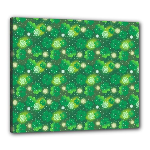 Leaf Clover Star Glitter Seamless Canvas 24  X 20  (stretched) by Pakemis