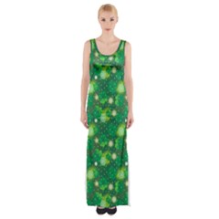 Leaf Clover Star Glitter Seamless Thigh Split Maxi Dress by Pakemis