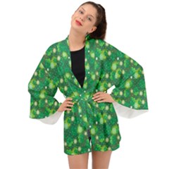 Leaf Clover Star Glitter Seamless Long Sleeve Kimono by Pakemis