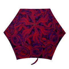 Roses Red Purple Flowers Pretty Mini Folding Umbrellas by Ravend