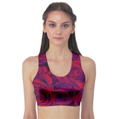 Roses Red Purple Flowers Pretty Sports Bra by Ravend