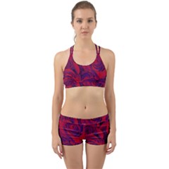 Roses Red Purple Flowers Pretty Back Web Gym Set by Ravend