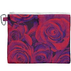 Roses Red Purple Flowers Pretty Canvas Cosmetic Bag (xxxl) by Ravend