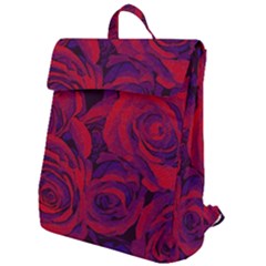 Roses Red Purple Flowers Pretty Flap Top Backpack by Ravend