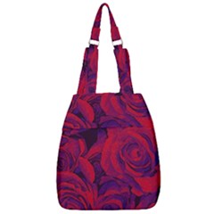 Roses Red Purple Flowers Pretty Center Zip Backpack by Ravend