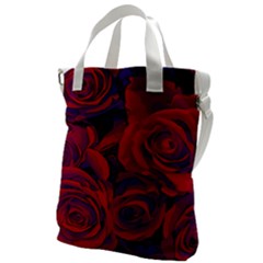 Roses Red Purple Flowers Pretty Canvas Messenger Bag by Ravend