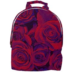 Roses Red Purple Flowers Pretty Mini Full Print Backpack by Ravend