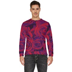 Roses Red Purple Flowers Pretty Men s Fleece Sweatshirt by Ravend