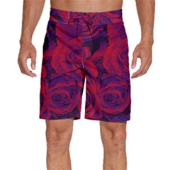 Roses Red Purple Flowers Pretty Men s Beach Shorts