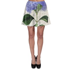 Blue Hydrangea Flower Painting Vintage Shabby Chic Dragonflies Skater Skirt by danenraven