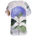 Blue Hydrangea Flower Painting Vintage Shabby Chic Dragonflies Women s Oversized Tee View2