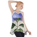 Blue Hydrangea Flower Painting Vintage Shabby Chic Dragonflies Side Drop Tank Tunic View1