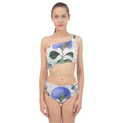 Blue Hydrangea Flower Painting Vintage Shabby Chic Dragonflies Spliced Up Two Piece Swimsuit by danenraven