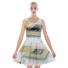 Technics Design Element Set Pattern Graphic Symbol Velvet Skater Dress by danenraven