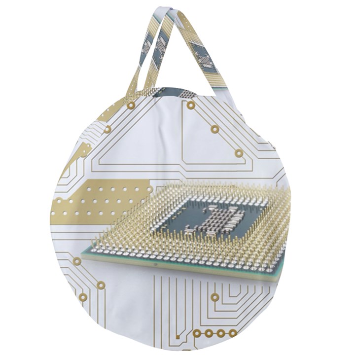 Technics Design Element Set Pattern Graphic Symbol Giant Round Zipper Tote