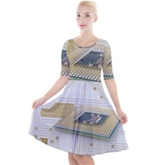 Technics Design Element Set Pattern Graphic Symbol Quarter Sleeve A-line Dress by danenraven