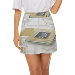 Technics Design Element Set Pattern Graphic Symbol Mini Front Wrap Skirt by danenraven